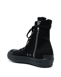 Baskets montantes en toile noires Rick Owens DRKSHDW