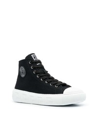 Baskets montantes en toile noires Versace