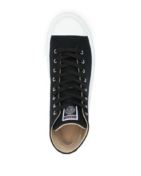 Baskets montantes en toile noires Versace