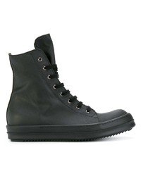 Baskets montantes en toile noires Rick Owens DRKSHDW