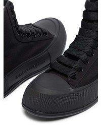 Baskets montantes en toile noires Alexander McQueen