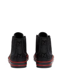 Baskets montantes en toile noires Gucci