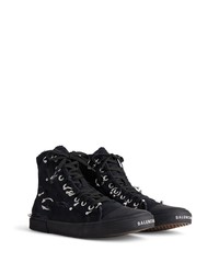 Baskets montantes en toile noires Balenciaga