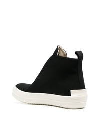 Baskets montantes en toile noires Rick Owens DRKSHDW