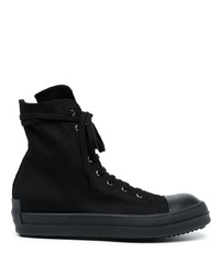 Baskets montantes en toile noires Rick Owens DRKSHDW