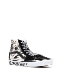 Baskets montantes en toile noires Vans