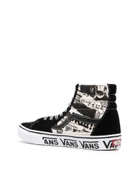 Baskets montantes en toile noires Vans