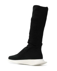 Baskets montantes en toile noires Rick Owens DRKSHDW