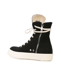 Baskets montantes en toile noires Rick Owens DRKSHDW