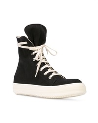 Baskets montantes en toile noires Rick Owens DRKSHDW