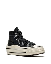 Baskets montantes en toile noires Converse