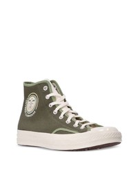 Baskets montantes en toile olive Converse