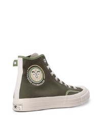 Baskets montantes en toile olive Converse