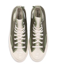 Baskets montantes en toile olive Converse