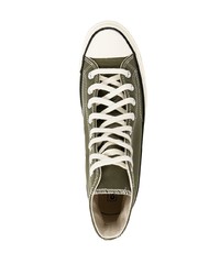 Baskets montantes en toile olive Converse