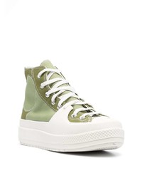 Baskets montantes en toile olive Converse