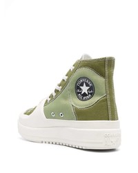 Baskets montantes en toile olive Converse