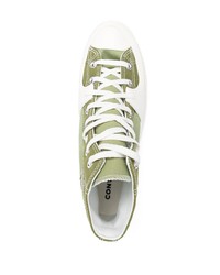 Baskets montantes en toile olive Converse