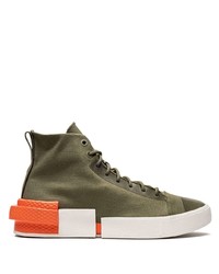 Baskets montantes en toile olive Converse