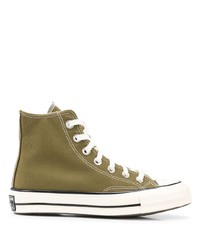 Baskets montantes en toile olive Converse