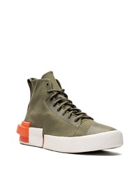 Baskets montantes en toile olive Converse