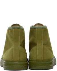 Baskets montantes en toile olive Acne Studios