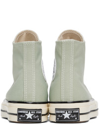 Baskets montantes en toile olive Converse