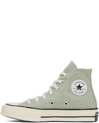 Baskets montantes en toile olive Converse