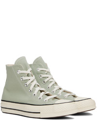 Baskets montantes en toile olive Converse