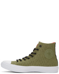 Baskets montantes en toile olive Converse