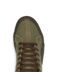 Baskets montantes en toile olive Vans