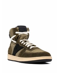 Baskets montantes en toile olive Rhude