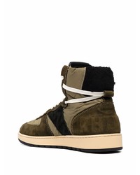 Baskets montantes en toile olive Rhude