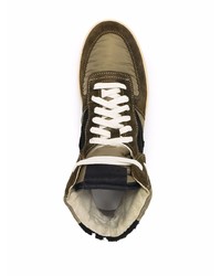 Baskets montantes en toile olive Rhude