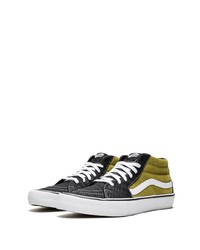 Baskets montantes en toile olive Vans