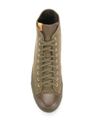 Baskets montantes en toile olive VISVIM