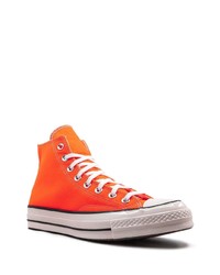 Baskets montantes en toile orange Converse