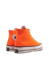 Baskets montantes en toile orange Converse