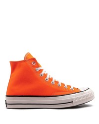 Baskets montantes en toile orange Converse