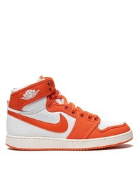 Baskets montantes en toile orange Jordan