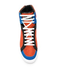 Baskets montantes en toile orange Philipp Plein