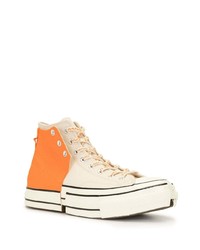 Baskets montantes en toile orange Converse