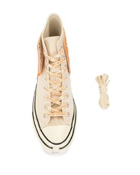 Baskets montantes en toile orange Converse