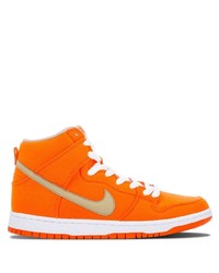 Baskets montantes en toile orange Nike
