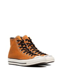 Baskets montantes en toile orange Converse