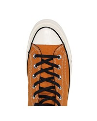 Baskets montantes en toile orange Converse