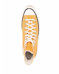 Baskets montantes en toile orange Converse