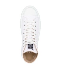 Baskets montantes en toile ornées blanches Versace