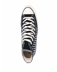 Baskets montantes en toile ornées noires Converse