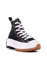 Baskets montantes en toile ornées noires Converse